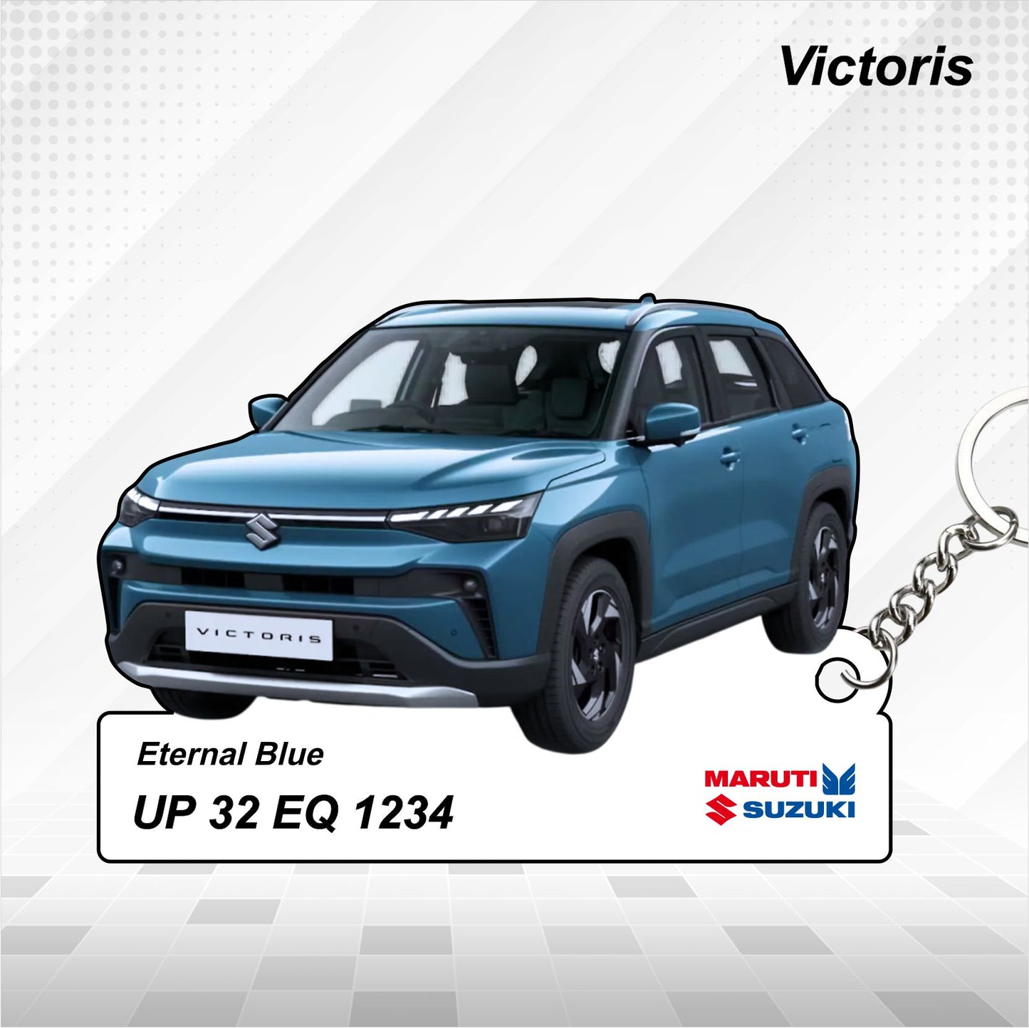 Victoris - Personalized Maruti Suzuki Keychain - Wood, Acrylic, Metal Printed