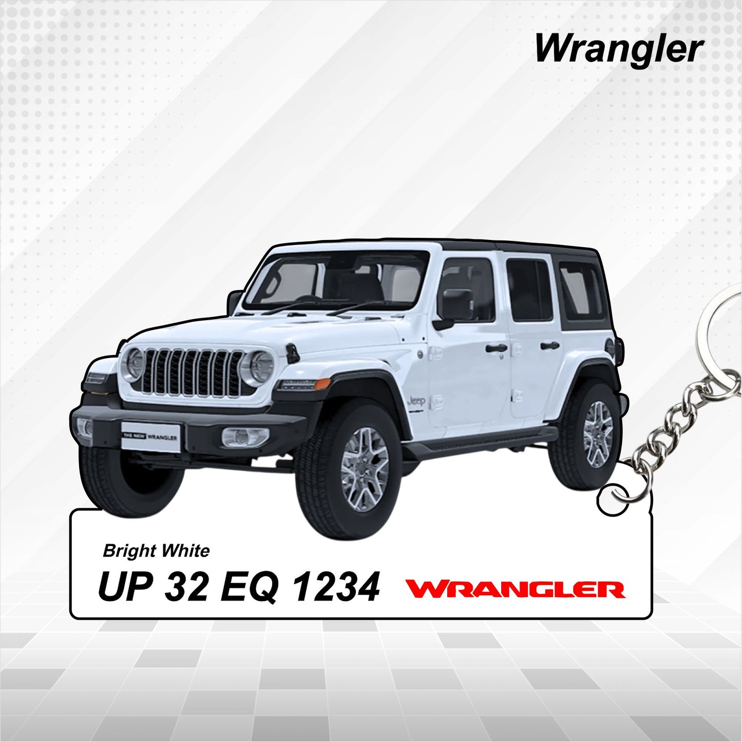 Wrangler - Personalized Jeep Car Keychain - Wood, Acrylic, Metal Printed