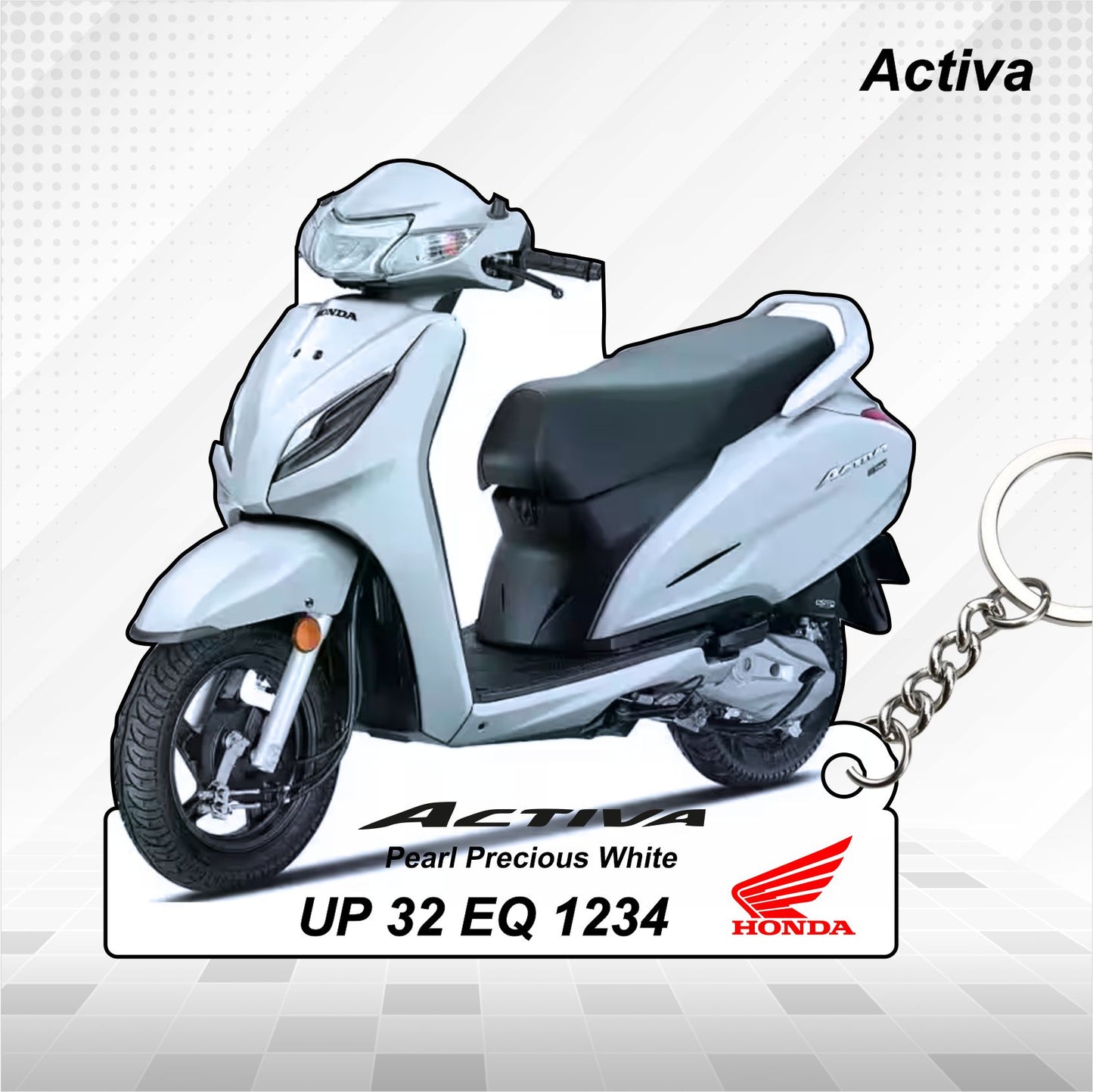 Activa 6G - Personalized Honda Keychain - Wood, Acrylic, Metal Printed
