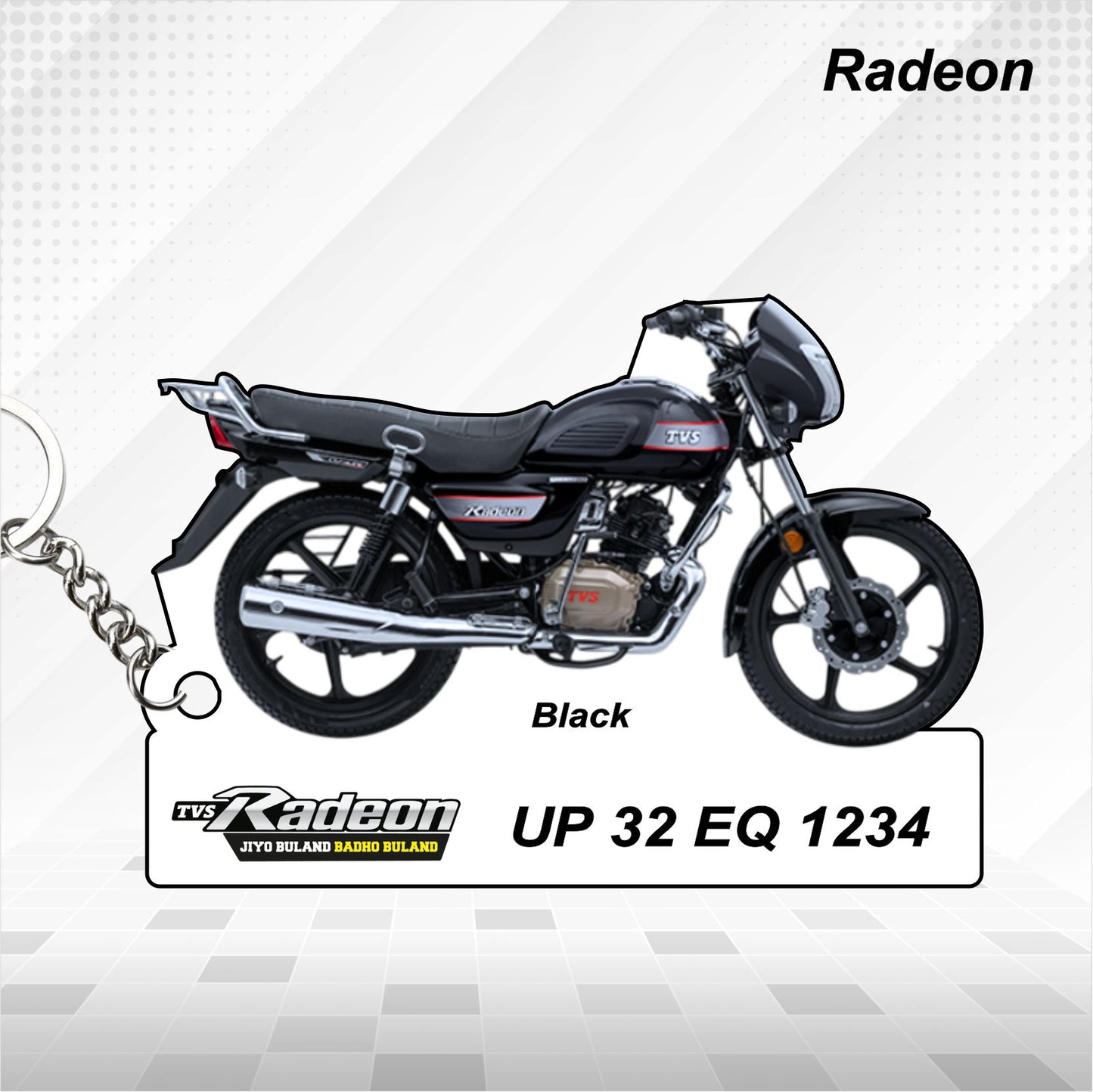 Radeon - Personalized TVS Keychain - Wood, Acrylic, Metal Printed