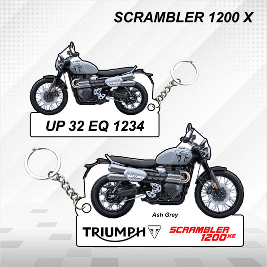 SCRAMBLER 1200 X - Classics - Personalized Triumph Keychain - Wood, Acrylic, Metal Printed