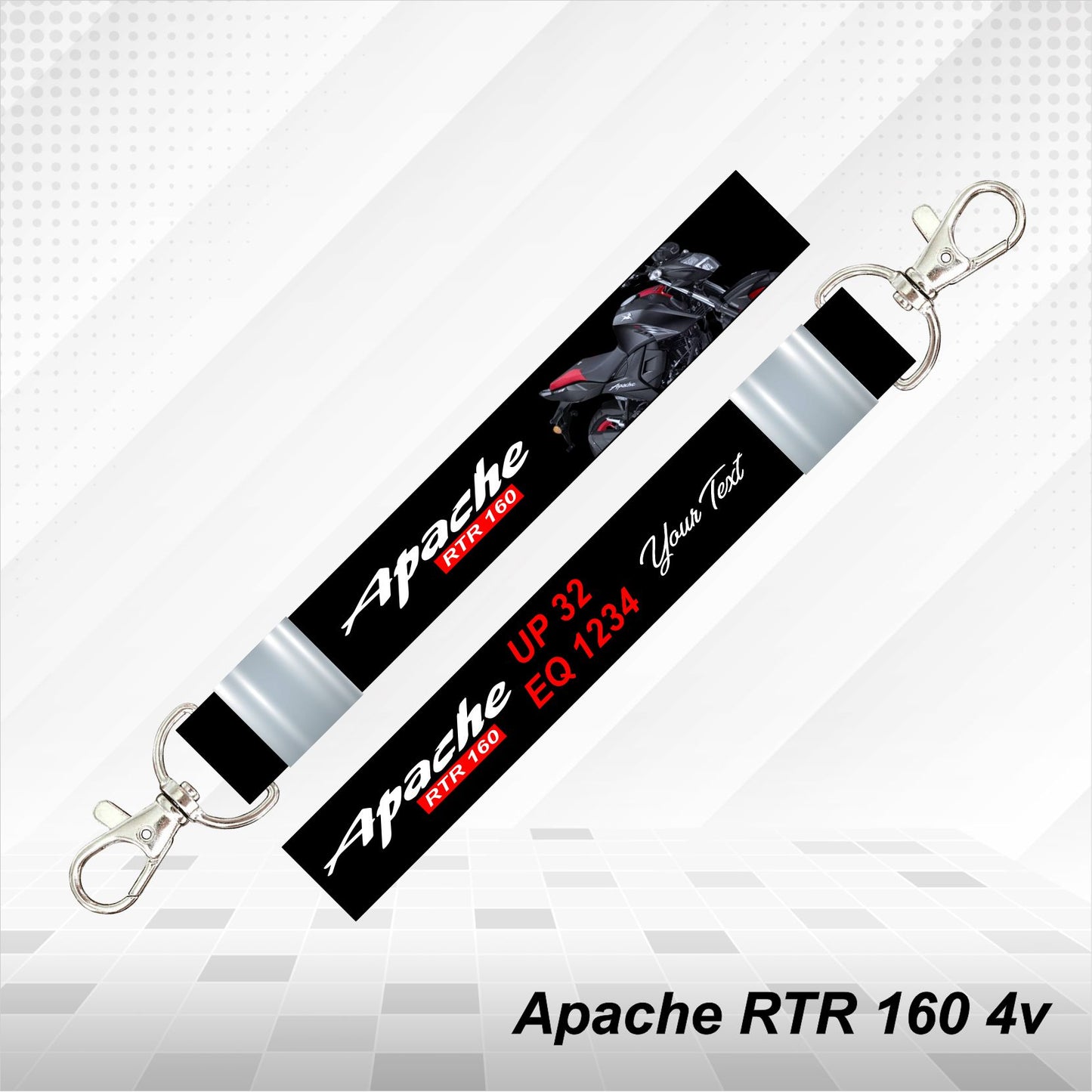 Apache RTR 160 4v - Personalized TVS Keychain - Wood, Acrylic, Metal Printed