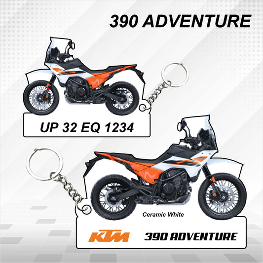 KTM 390 ADVENTURE - Personalized KTM Keychain - Wood, Acrylic, Metal Printed