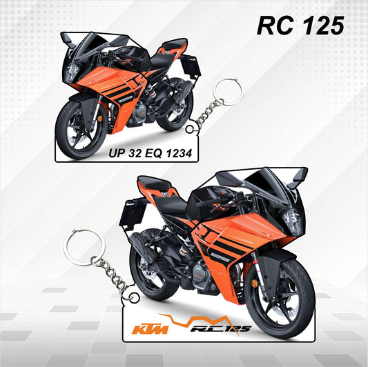 KTM RC 125 - Personalized KTM Keychain - Wood, Acrylic, Metal Printed