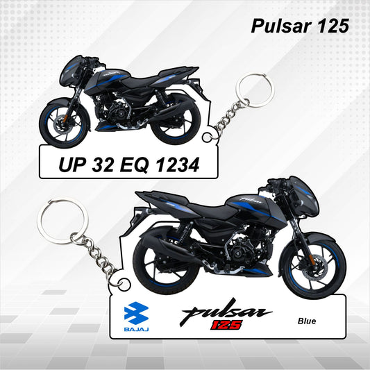 Pulsar 125 - Personalized Bajaj Keychain - Wood, Acrylic, Metal Printed