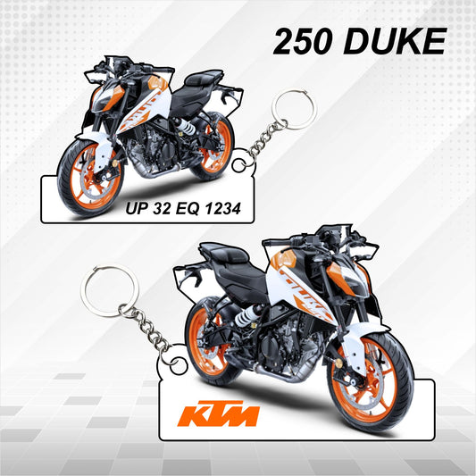 KTM 250 DUKE - Personalized KTM Keychain - Wood, Acrylic, Metal Printed