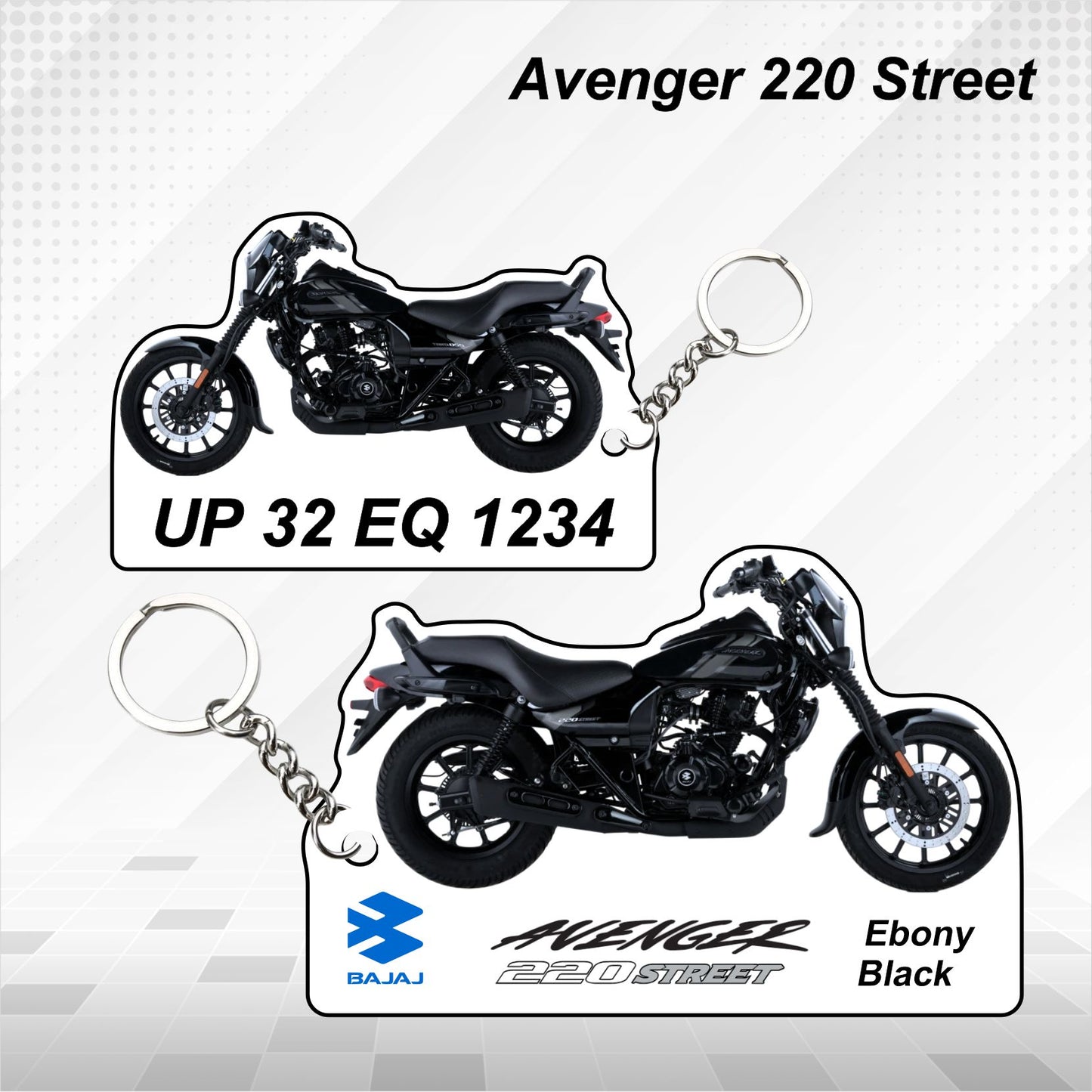 Avenger 220 Street - Personalized Bajaj Keychain - Wood, Acrylic, Metal Printed