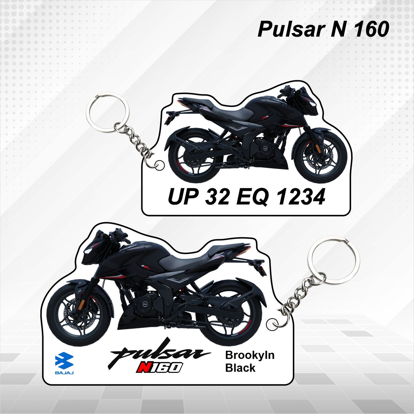 Pulsar N 160 - Personalized Bajaj Keychain - Wood, Acrylic, Metal Printed
