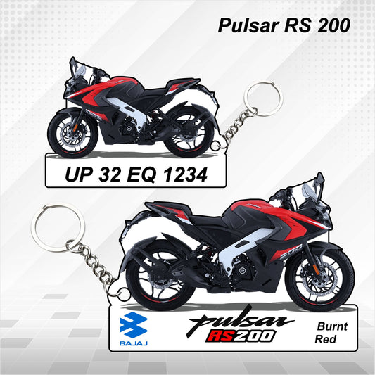 Pulsar RS 200 - Personalized Bajaj Keychain - Wood, Acrylic, Metal Printed