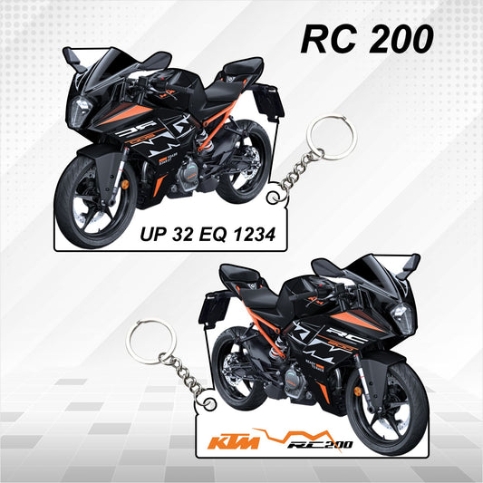 KTM RC 200 - Personalized KTM Keychain - Wood, Acrylic, Metal Printed