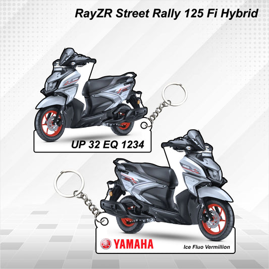 RayZR Street Rally 125 Fi - Personalized Yamaha Keychain - Wood, Acrylic, Metal Printed