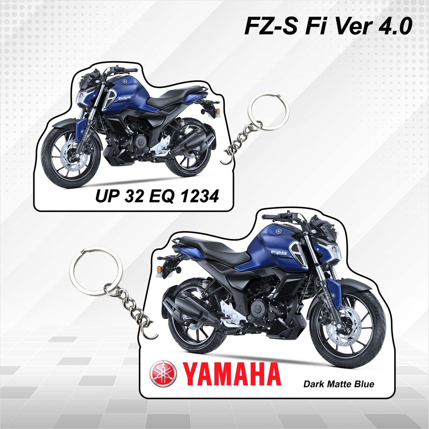 FZ-S Fi Ver 4.0 - Personalized Yamaha Keychain - Wood, Acrylic, Metal Printed