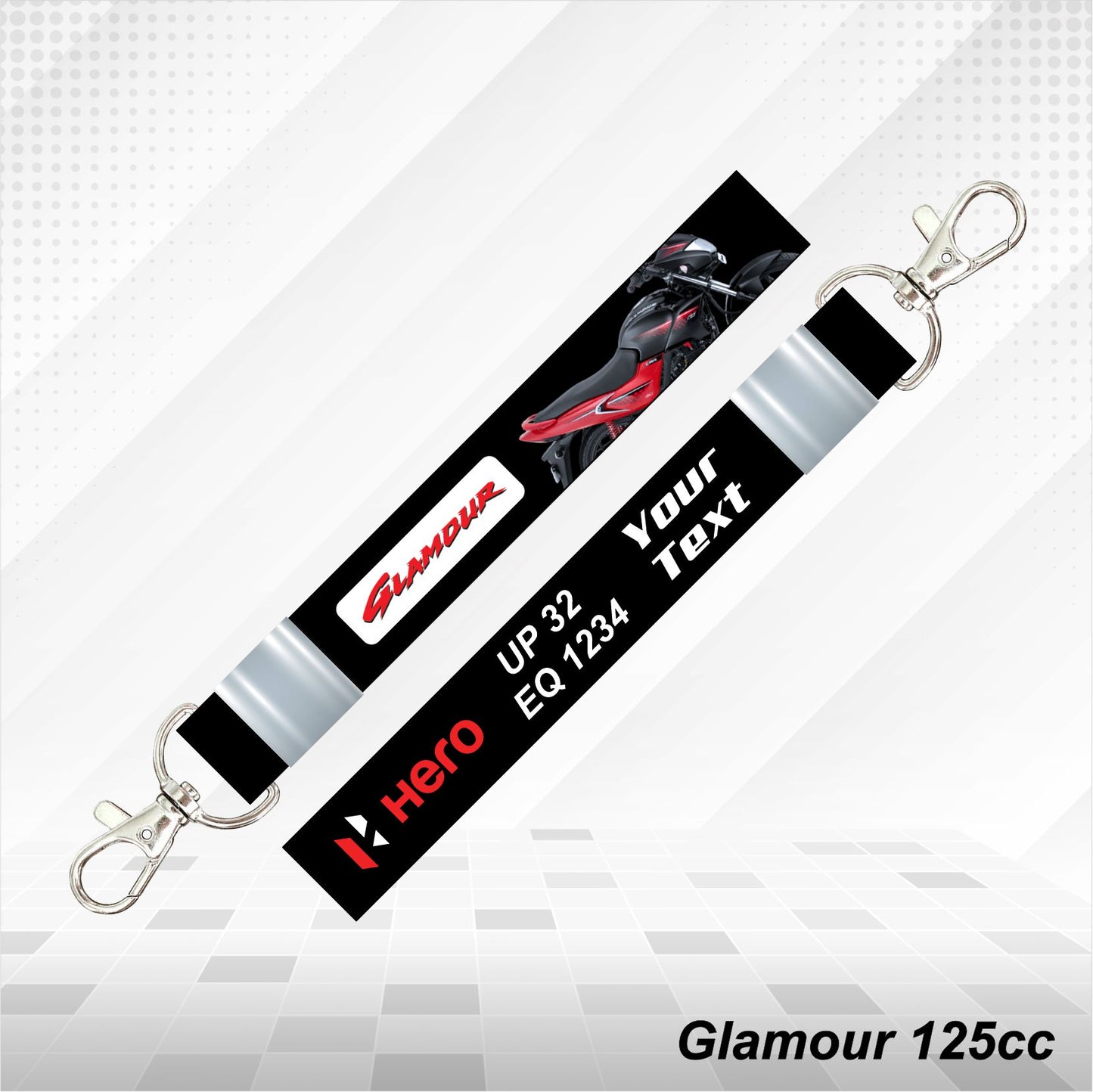 Hero Glamour 125cc - Personalized Hero Keychain - Wood, Acrylic, Metal Printed