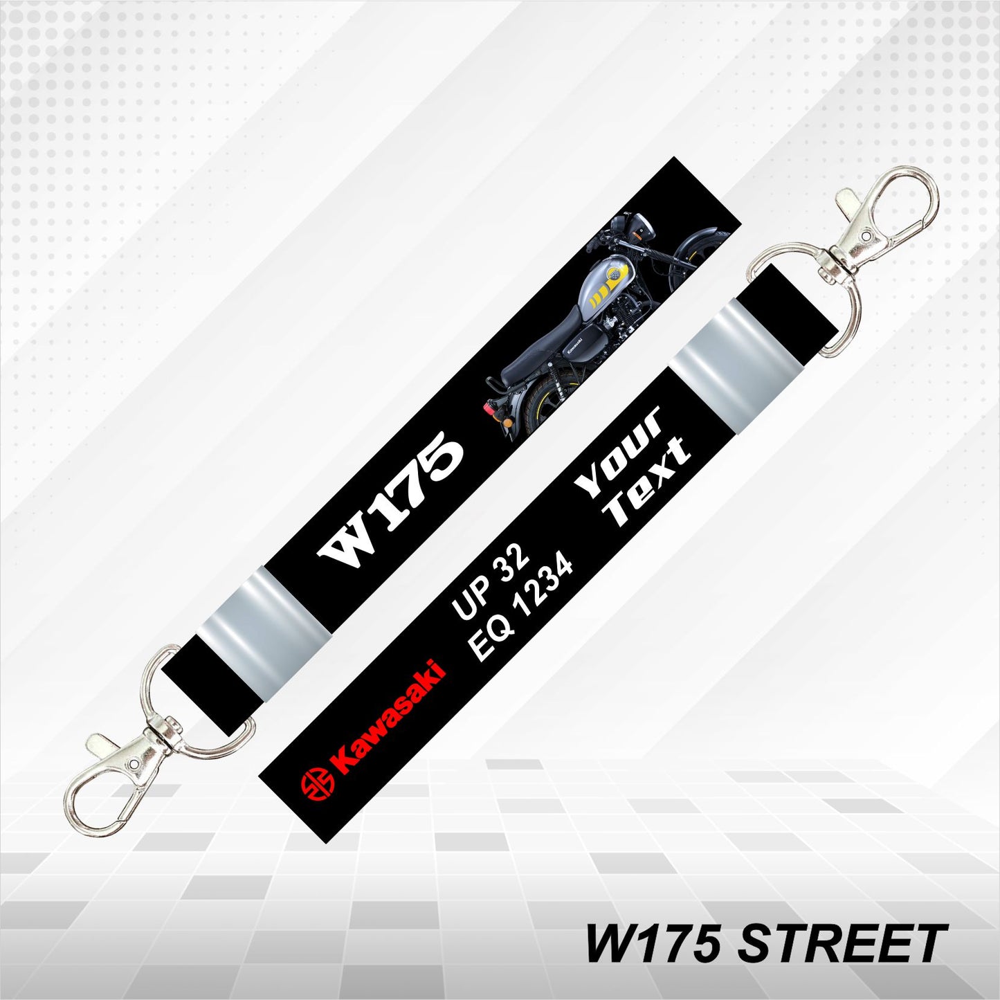 W175 STREET - Personalized Kawasaki Keychain - Wood, Acrylic, Metal Printed