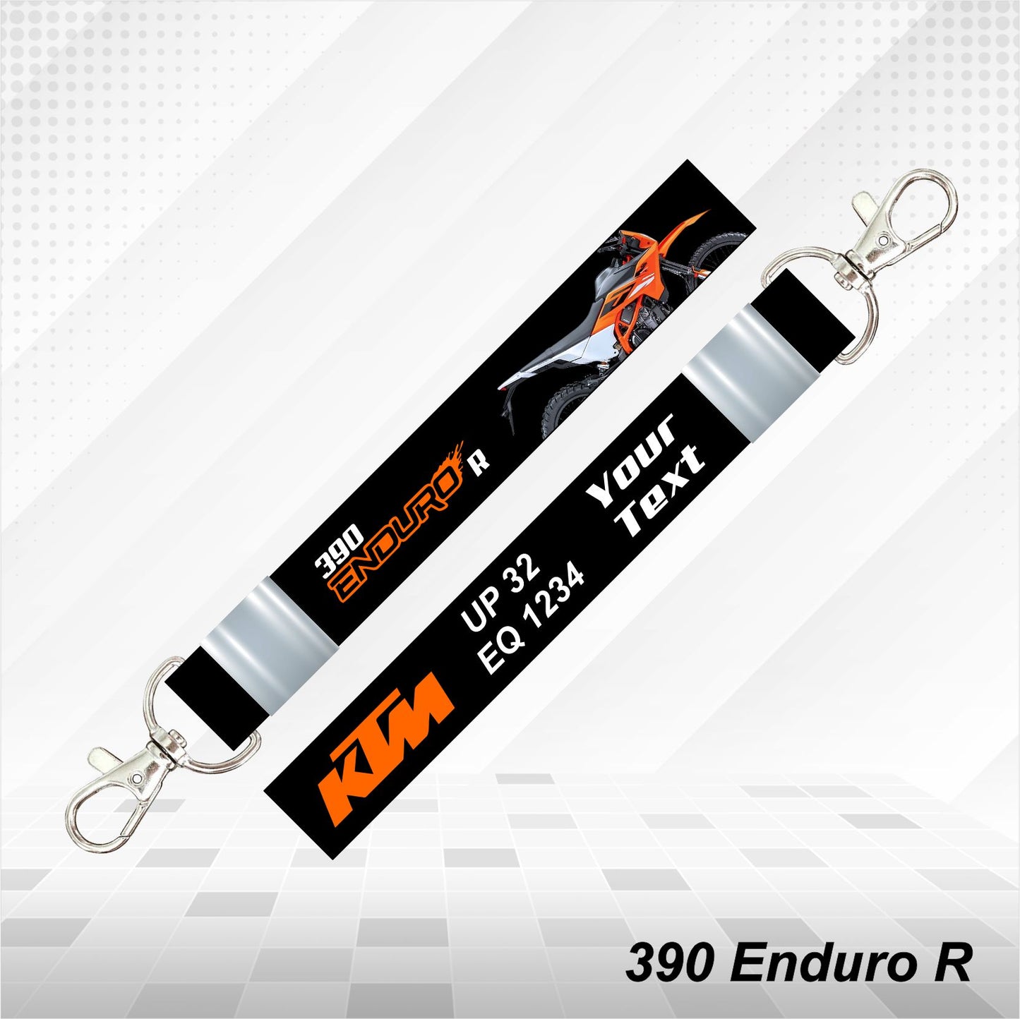390 Enduro R - Personalized KTM Keychain - Wood, Acrylic, Metal Printed