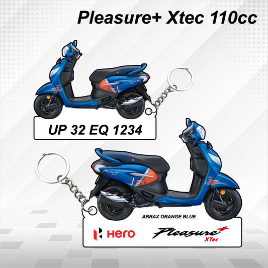 Hero Pleasure+ Xtec 110cc - Personalized Hero Keychain - Wood, Acrylic, Metal Printed