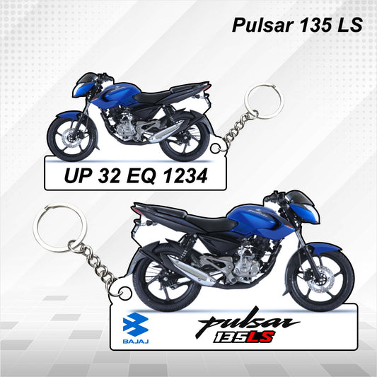 Pulsar 135 LS - Personalized Bajaj Keychain - Wood, Acrylic, Metal Printed