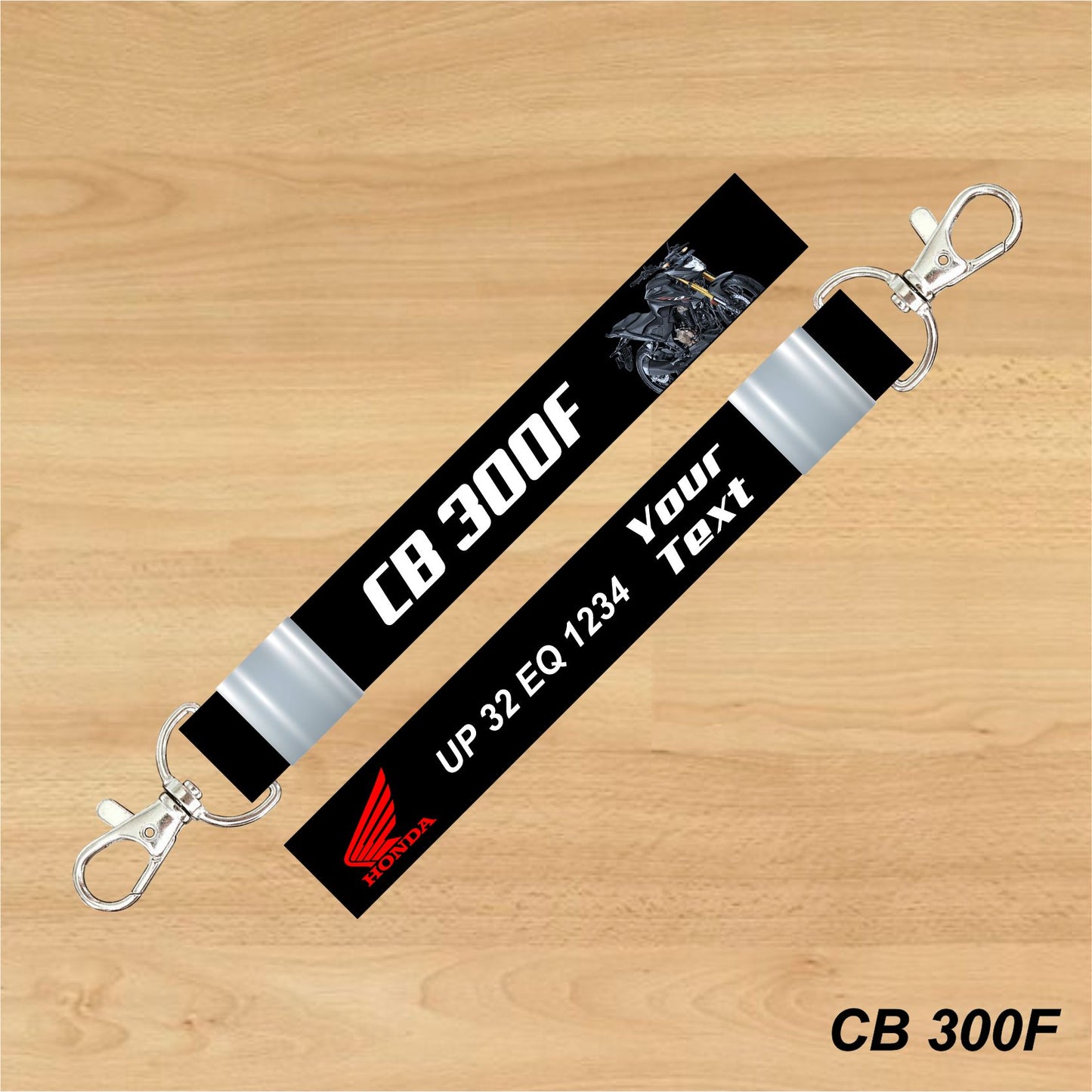 CB300F - Personalized Honda Keychain - Wood, Acrylic, Metal Printed