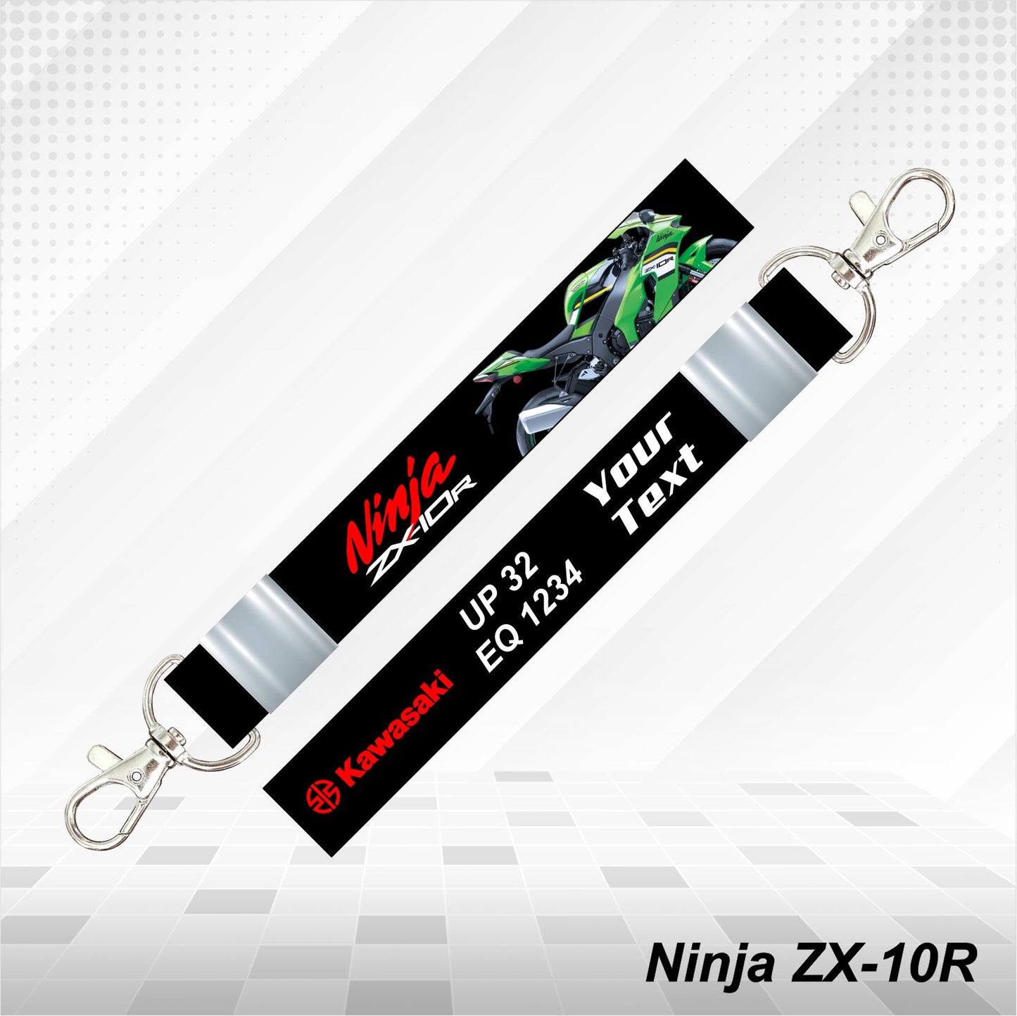 Ninja ZX-10R - Personalized Kawasaki Keychain - Wood, Acrylic, Metal Printed