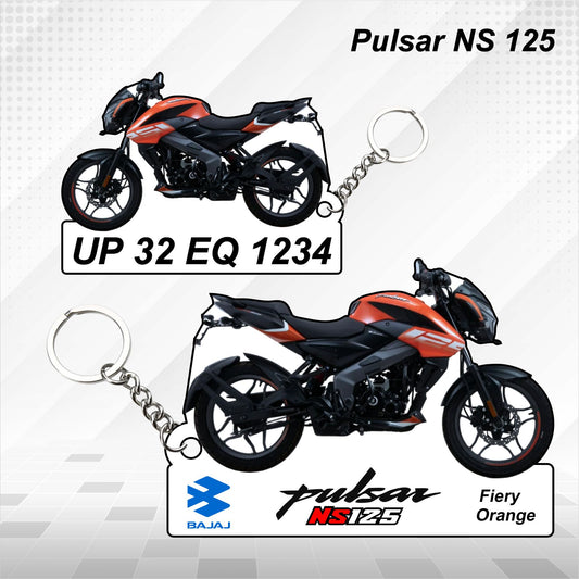 Pulsar NS 125 - Personalized Bajaj Keychain - Wood, Acrylic, Metal Printed