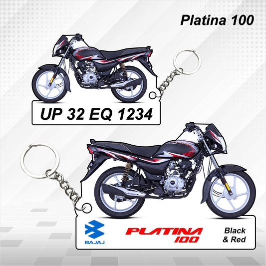 Platina 100 - Personalized Bajaj Keychain - Wood, Acrylic, Metal Printed