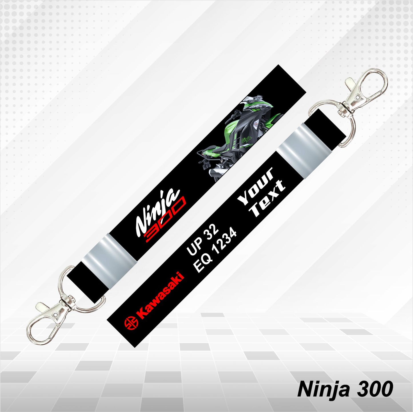 Ninja 300 - Personalized Kawasaki Keychain - Wood, Acrylic, Metal Printed