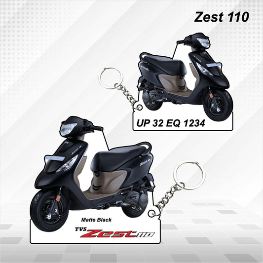 TVS Zest 110 - Personalized TVS Keychain - Wood, Acrylic, Metal Printed