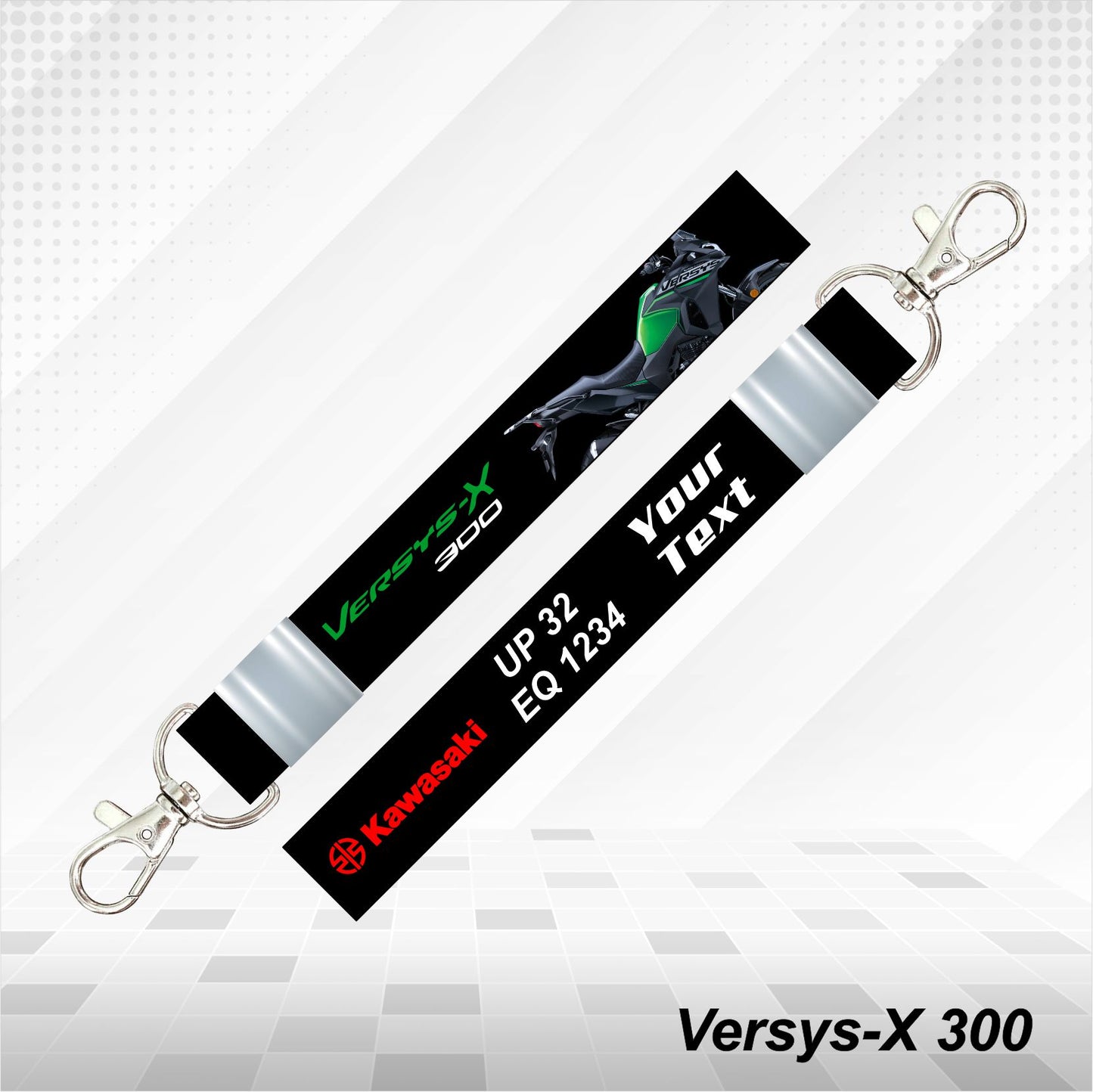Versys-X 300 - Personalized Kawasaki Keychain - Wood, Acrylic, Metal Printed