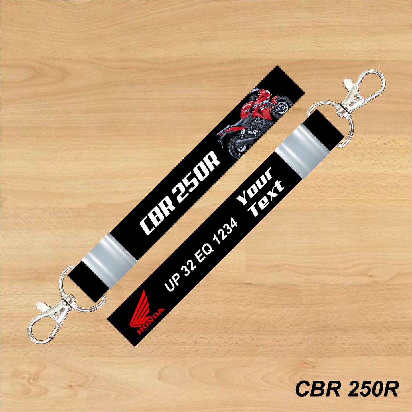 CBR 250R - Personalized Honda Keychain - Wood, Acrylic, Metal Printed
