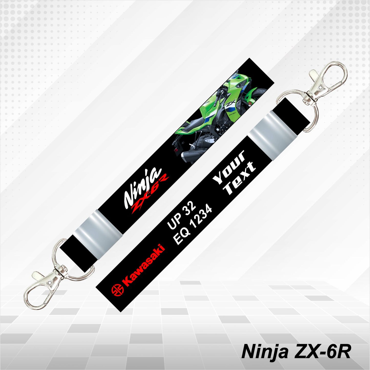 Ninja ZX-6R - Personalized Kawasaki Keychain - Wood, Acrylic, Metal Printed
