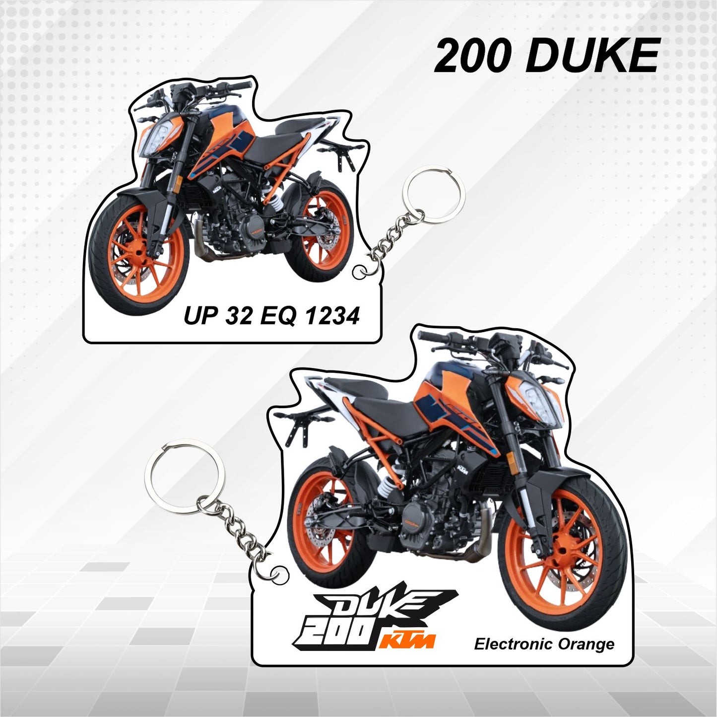 KTM 200 DUKE - Personalized KTM Keychain - Wood, Acrylic, Metal Printed