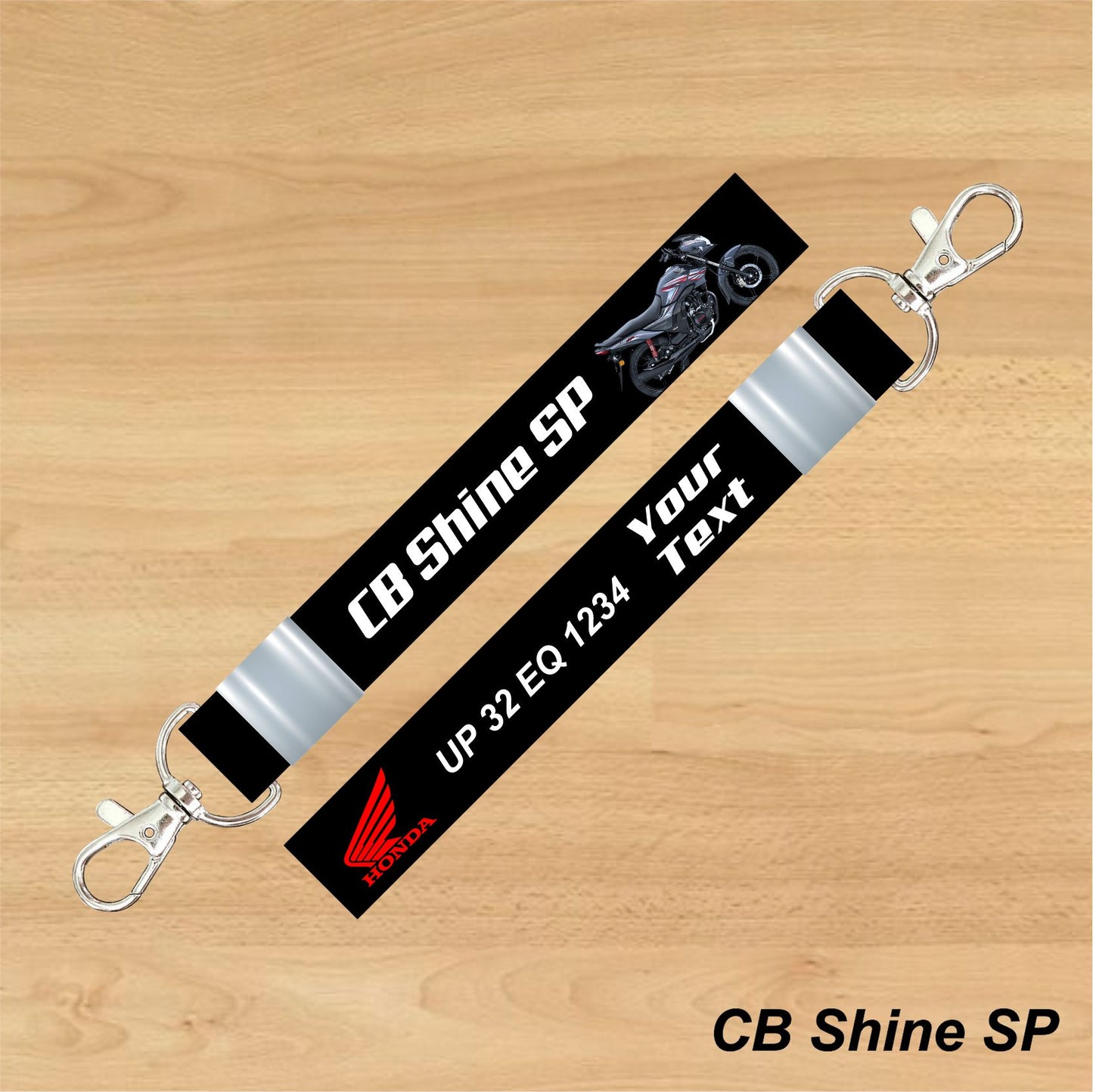 CB Shine SP - Personalized Honda Keychain - Wood, Acrylic, Metal Printed