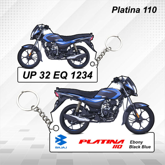 Platina 110 - Personalized Bajaj Keychain - Wood, Acrylic, Metal Printed