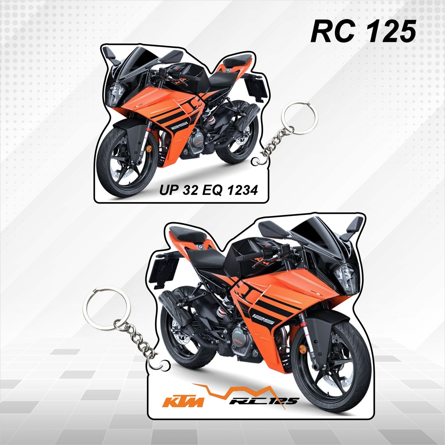 KTM RC 125 - Personalized KTM Keychain - Wood, Acrylic, Metal Printed