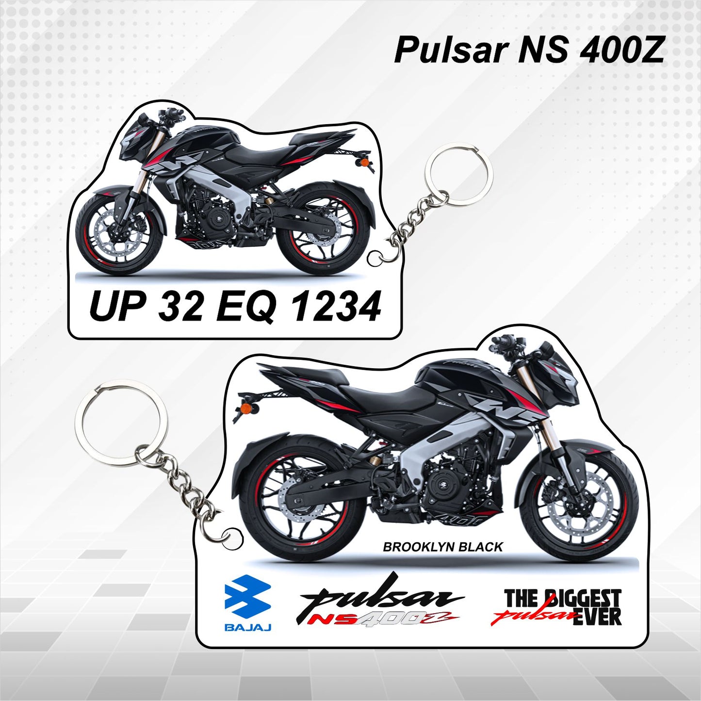 Pulsar NS400Z - Personalized Bajaj Keychain - Wood, Acrylic, Metal Printed