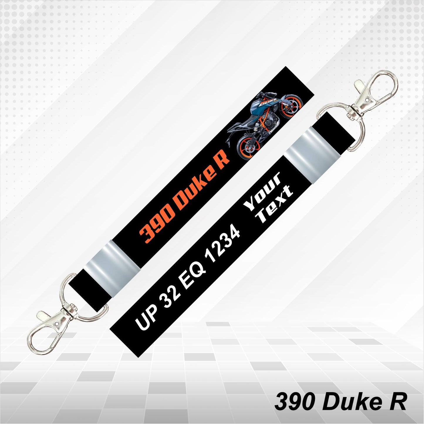 390 Duke R - Personalized KTM Keychain - Wood, Acrylic, Metal Printed