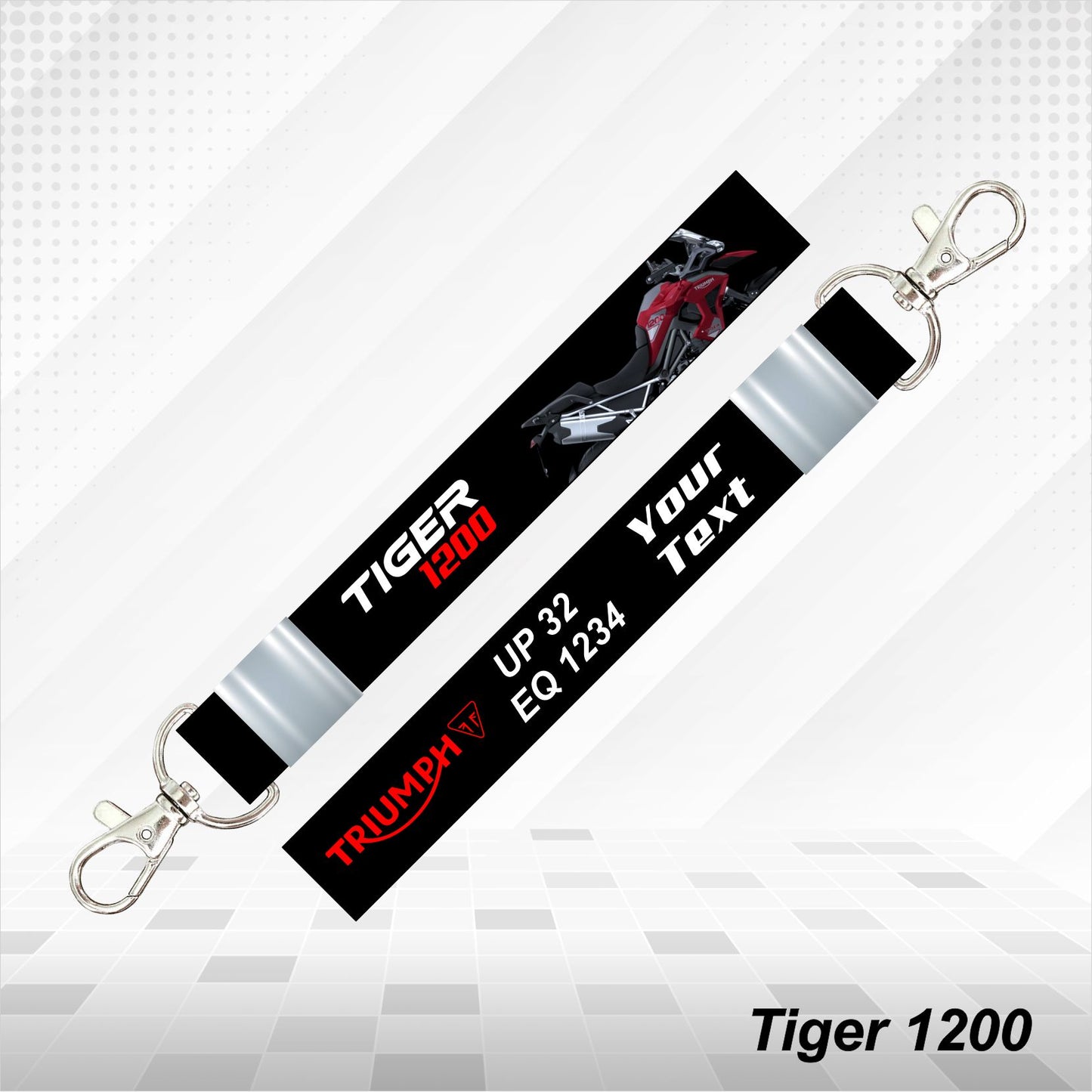 Tiger 1200 - Personalized Triumph Keychain - Wood, Acrylic, Metal Printed, Lanyard