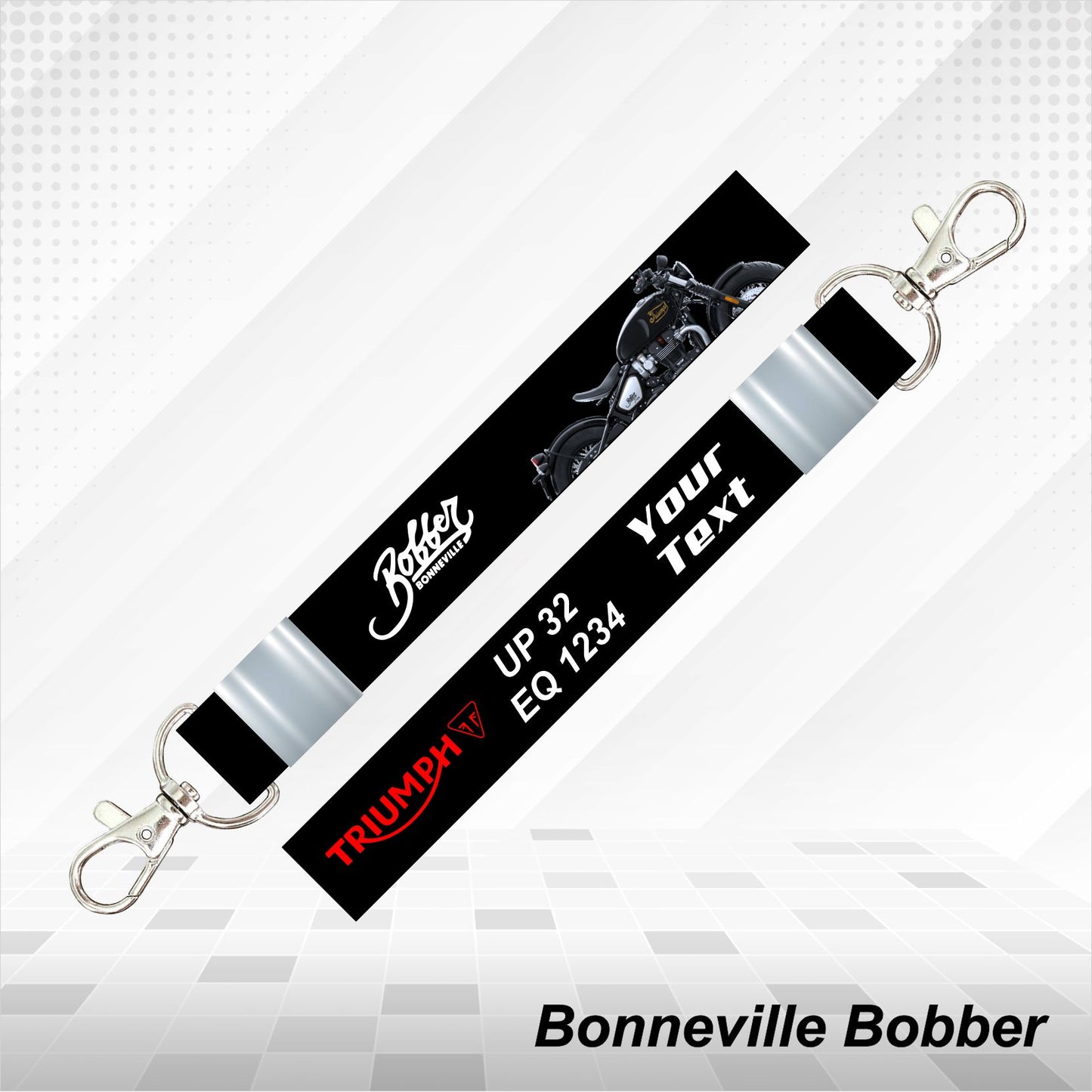 BONNEVILLE BOBBER - Personalized Triumph Keychain - Wood, Acrylic, Metal Printed
