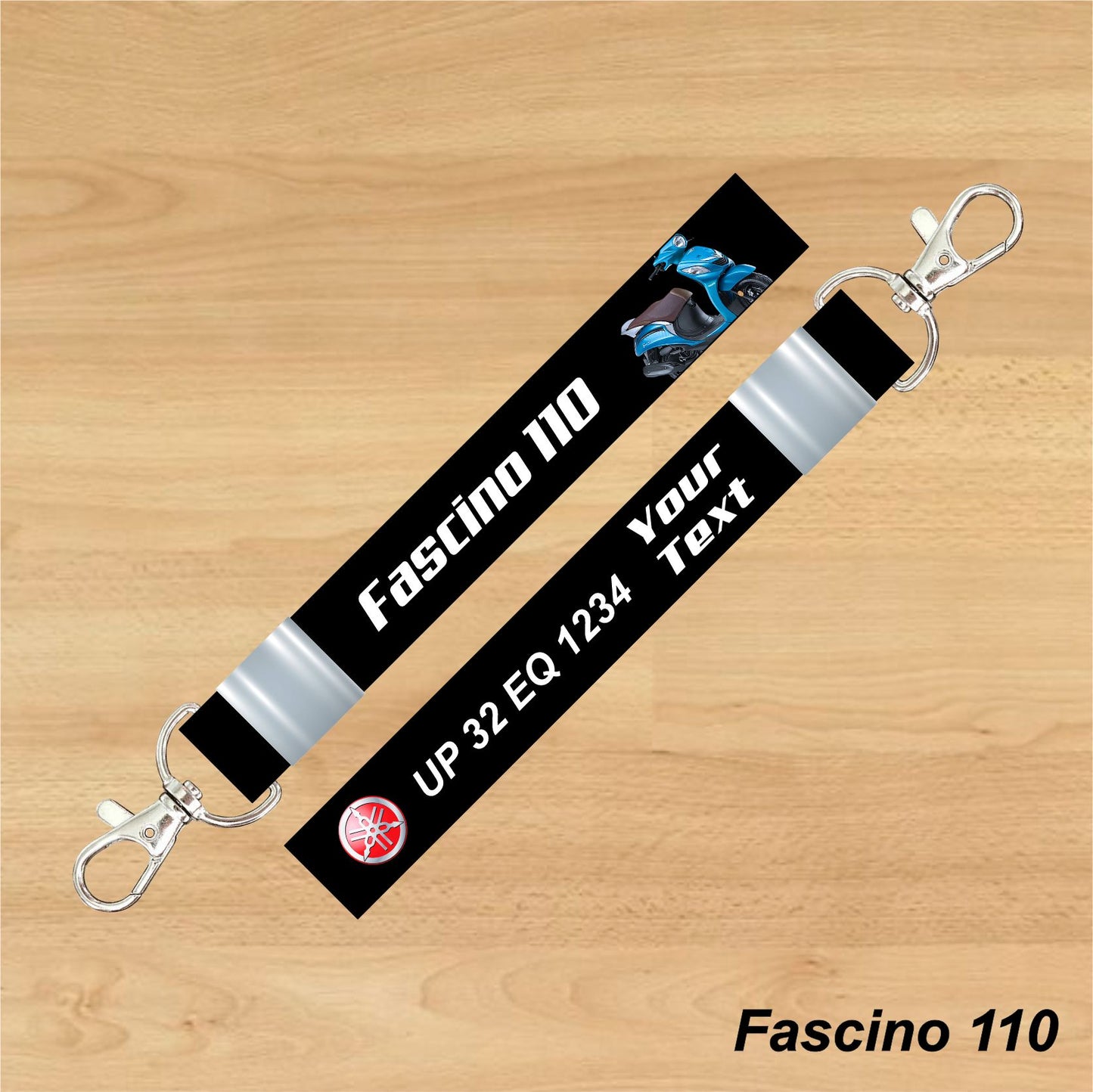 Fascino 110 - Personalized Yamaha Keychain - Wood, Acrylic, Metal Printed