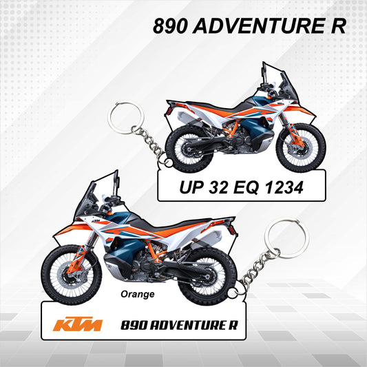 KTM 890 ADVENTURE R - Personalized KTM Keychain - Wood, Acrylic, Metal Printed