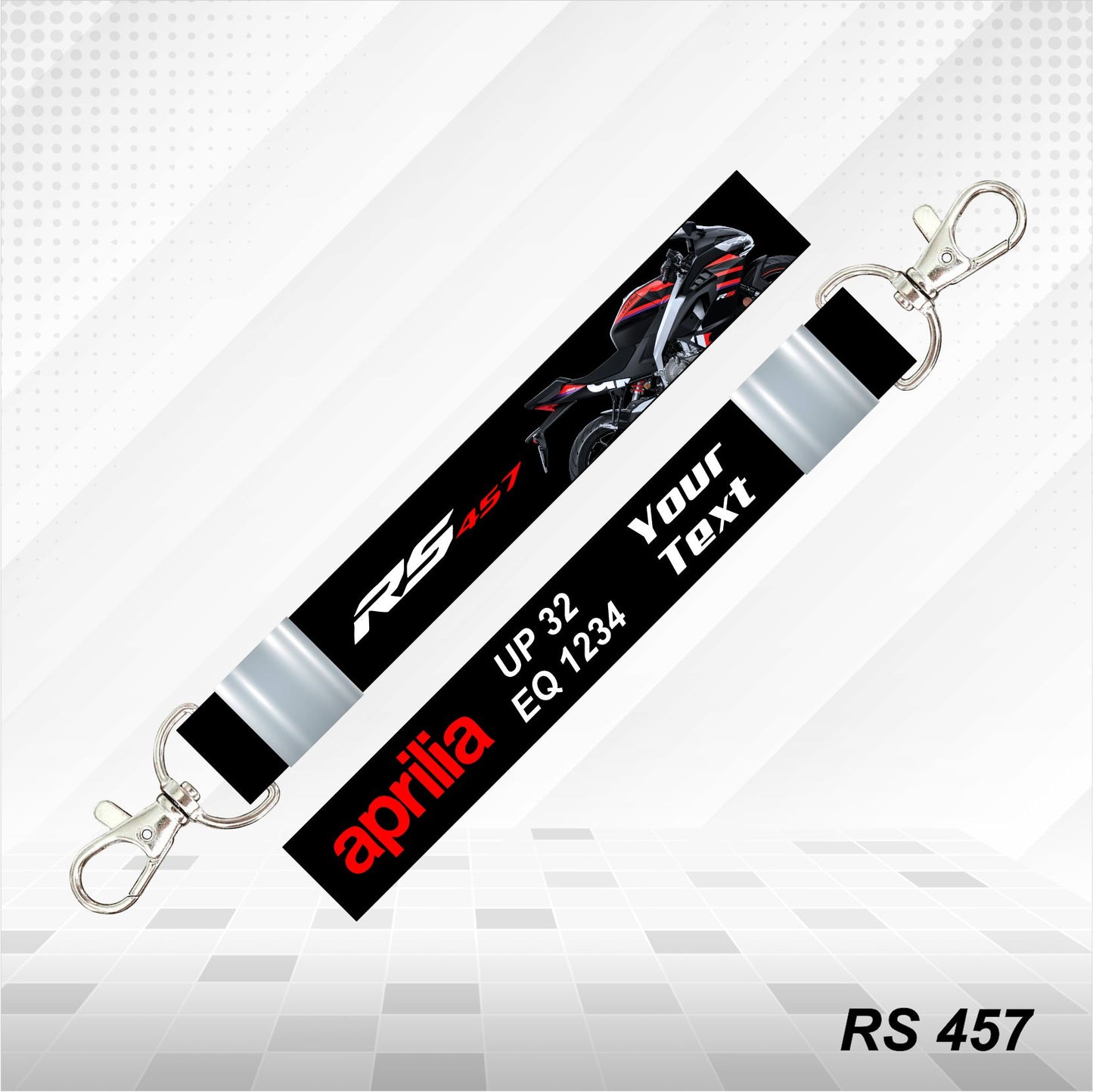 RS 457 - Personalized Aprilia Keychain - Wood, Acrylic, Metal Printed, Lanyard