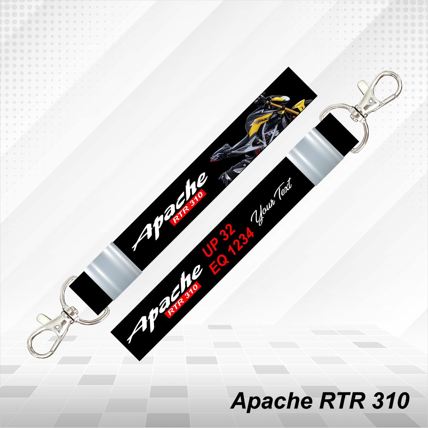 Apache RTR 310 - Personalized TVS Keychain - Wood, Acrylic, Metal Printed