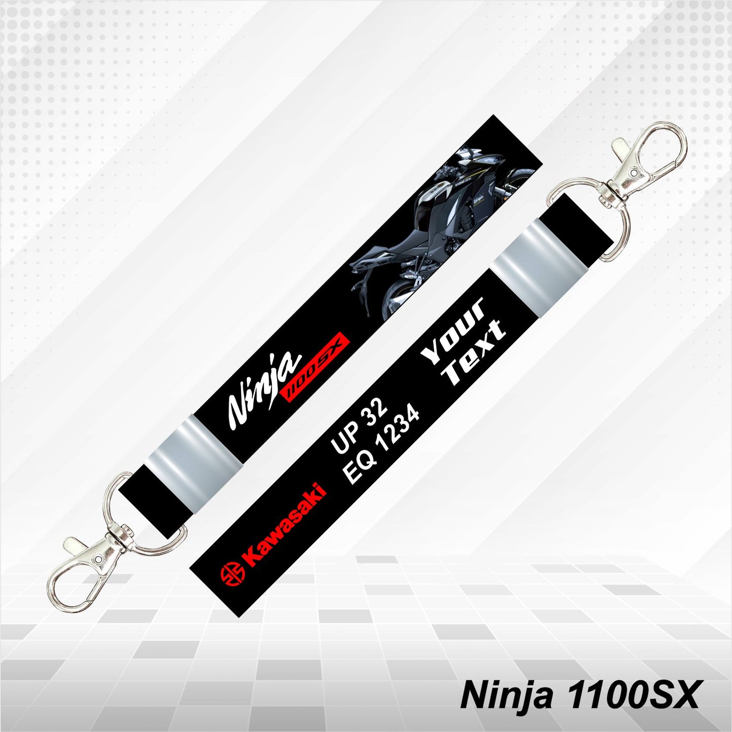 Ninja 1100SX - Personalized Kawasaki Keychain - Wood, Acrylic, Metal Printed