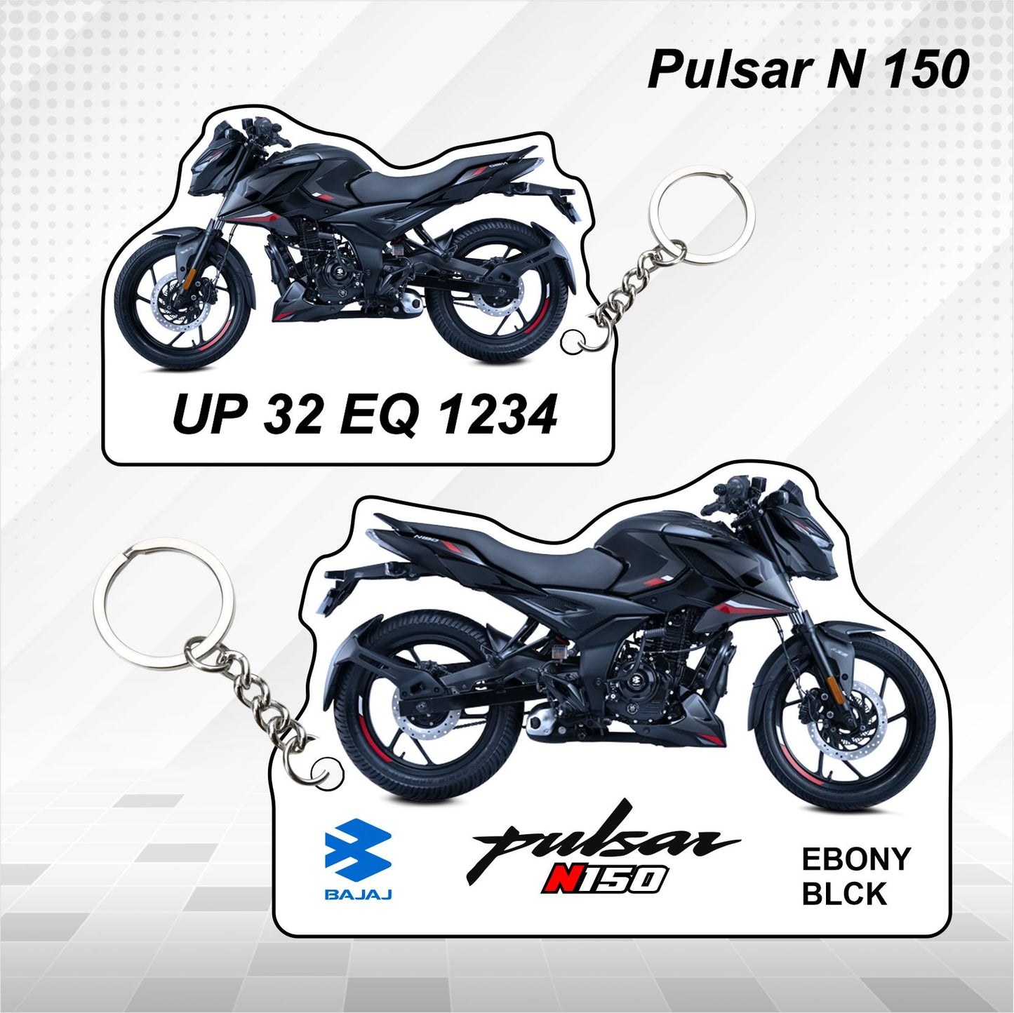 Pulsar N150 - Personalized Bajaj Keychain - Wood, Acrylic, Metal Printed