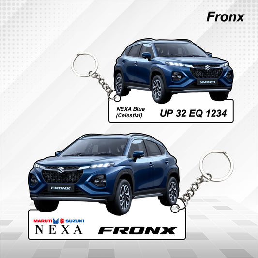 Fronx - Personalized Maruti Suzuki Nexa Keychain - Wood, Acrylic, Metal Printed