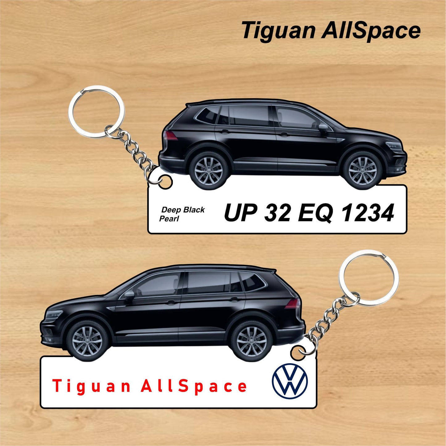 Tiguan AllSpace - Personalized Volkswagen Car Keychain - Wood, Acrylic, Metal Printed