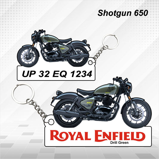 Shotgun 650 - Personalized Royal Enfield Keychain - Wood, Acrylic, Metal Printed