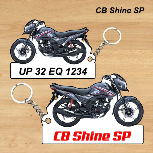 CB Shine SP - Personalized Honda Keychain - Wood, Acrylic, Metal Printed