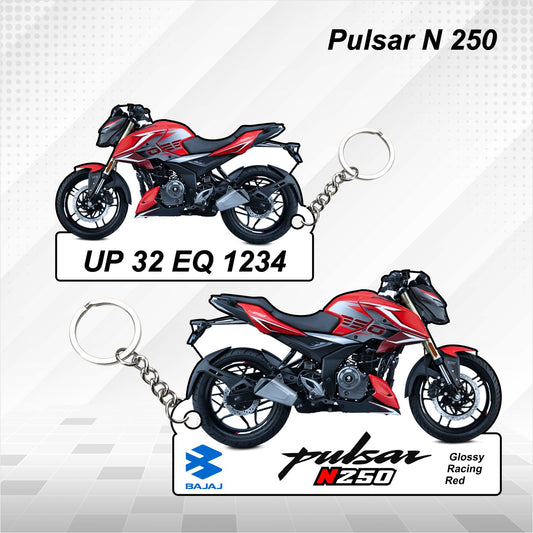 Pulsar N 250 - Personalized Bajaj Keychain - Wood, Acrylic, Metal Printed