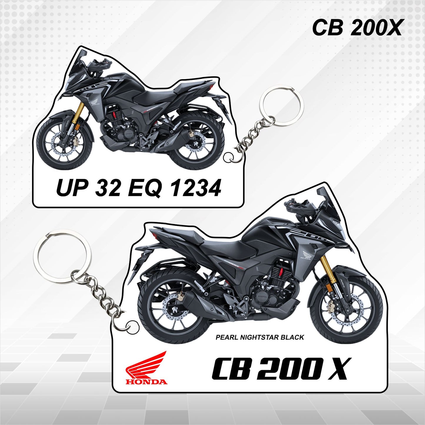 CB 200X - Personalized Honda Keychain - Wood, Acrylic, Metal Printed